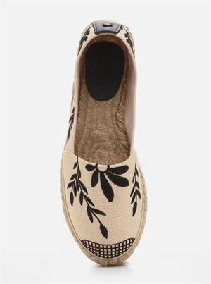 
                      
                        Naima Ecru-Black Women's Plain Espadrilles
                      
                    