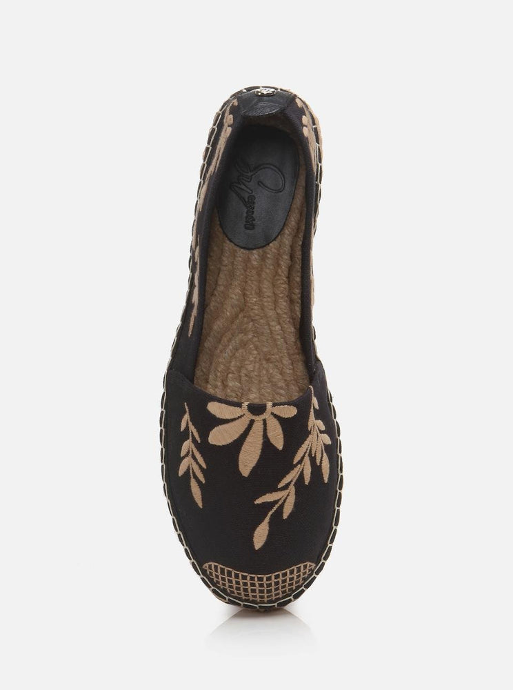 
                      
                        Naima Black-Ecru Women's Plain Espadrilles
                      
                    