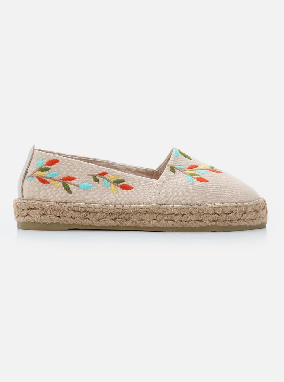 Nataly Ecru-Multi Women's Plain Espadrilles