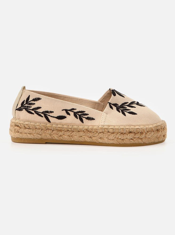 
                      
                        Nataly Ecru Black Women's Plain Espadrilles
                      
                    