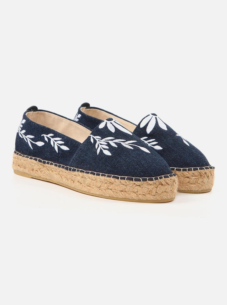 Nataly Navy Blue Women's Plain Espadrilles