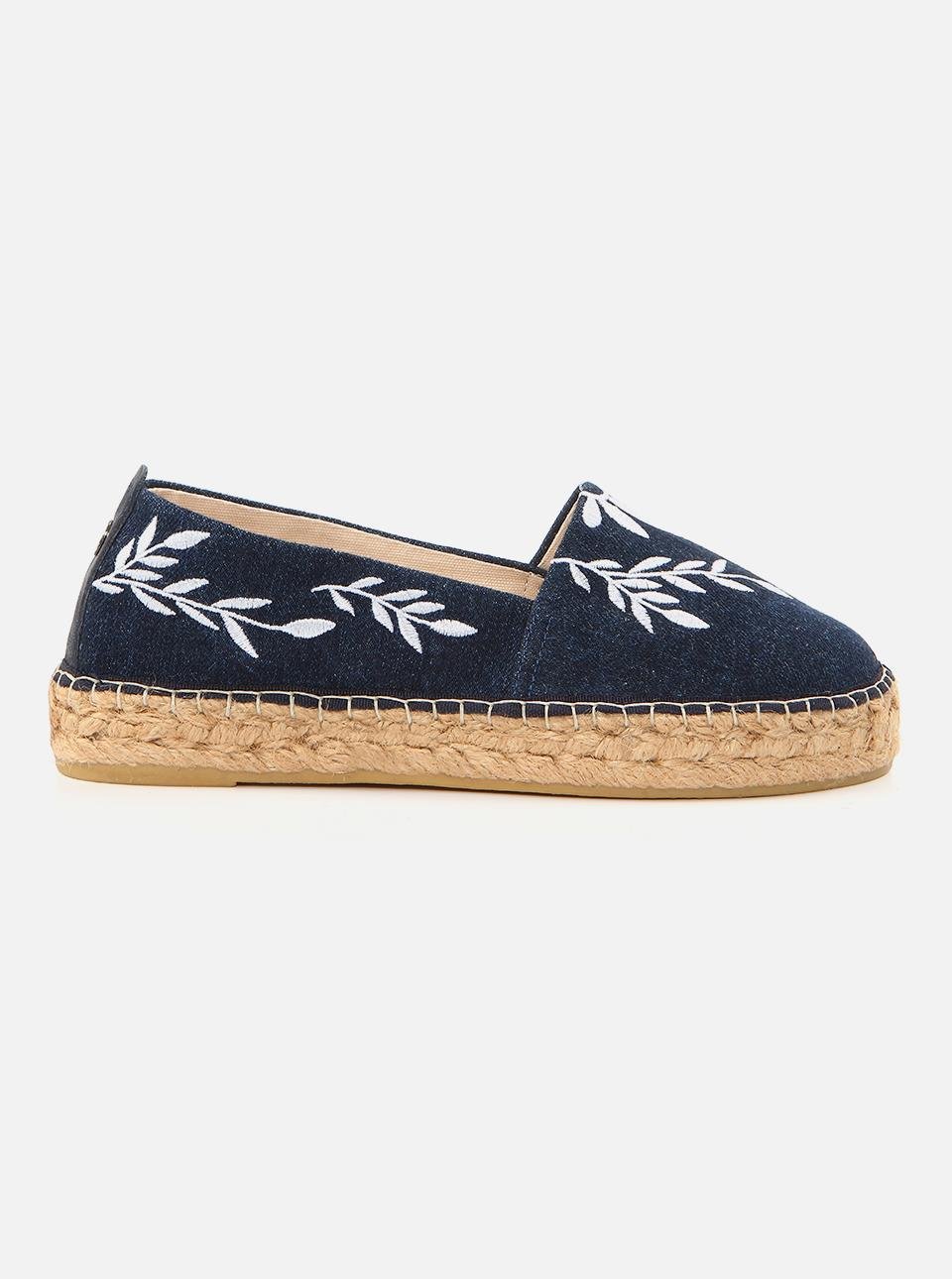 Nataly Navy Blue Women's Plain Espadrilles