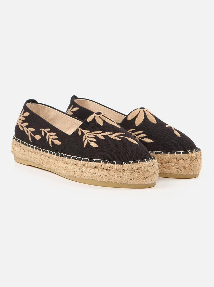 
                      
                        Nataly Black-Ecru Women's Plain Espadrilles
                      
                    