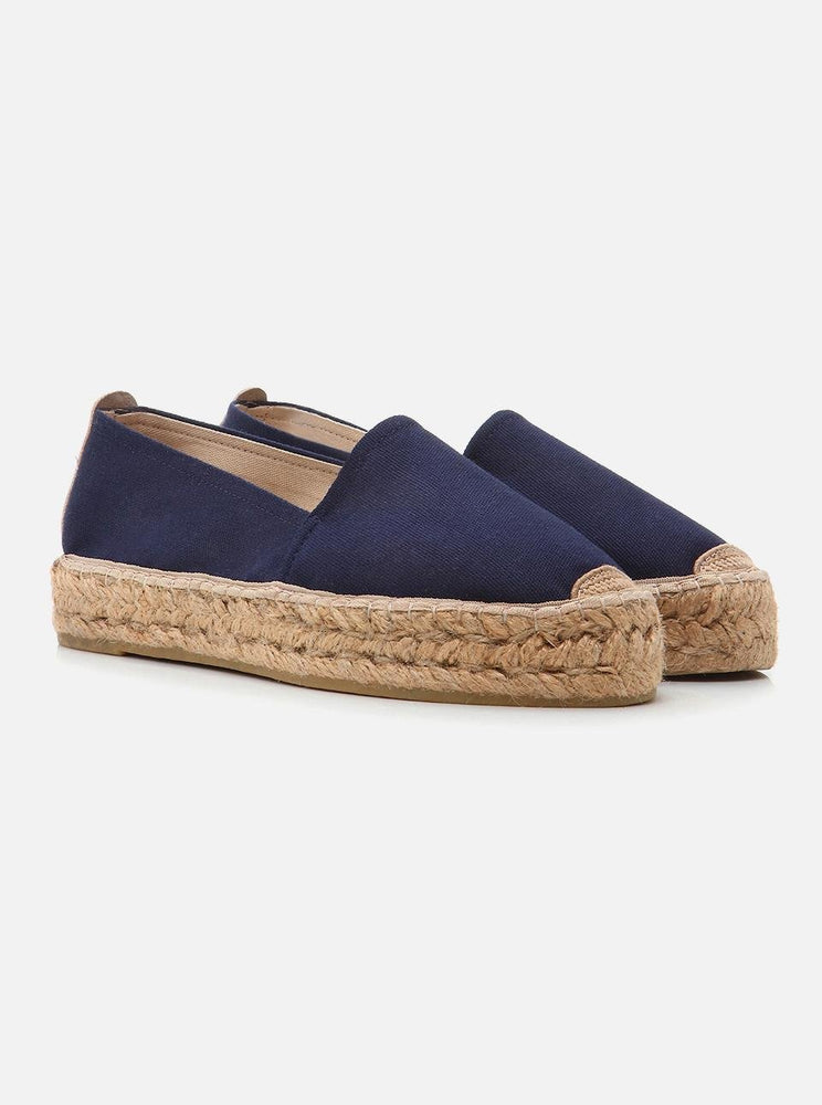 Nathalie Navy Blue Women's Plain Espadrilles