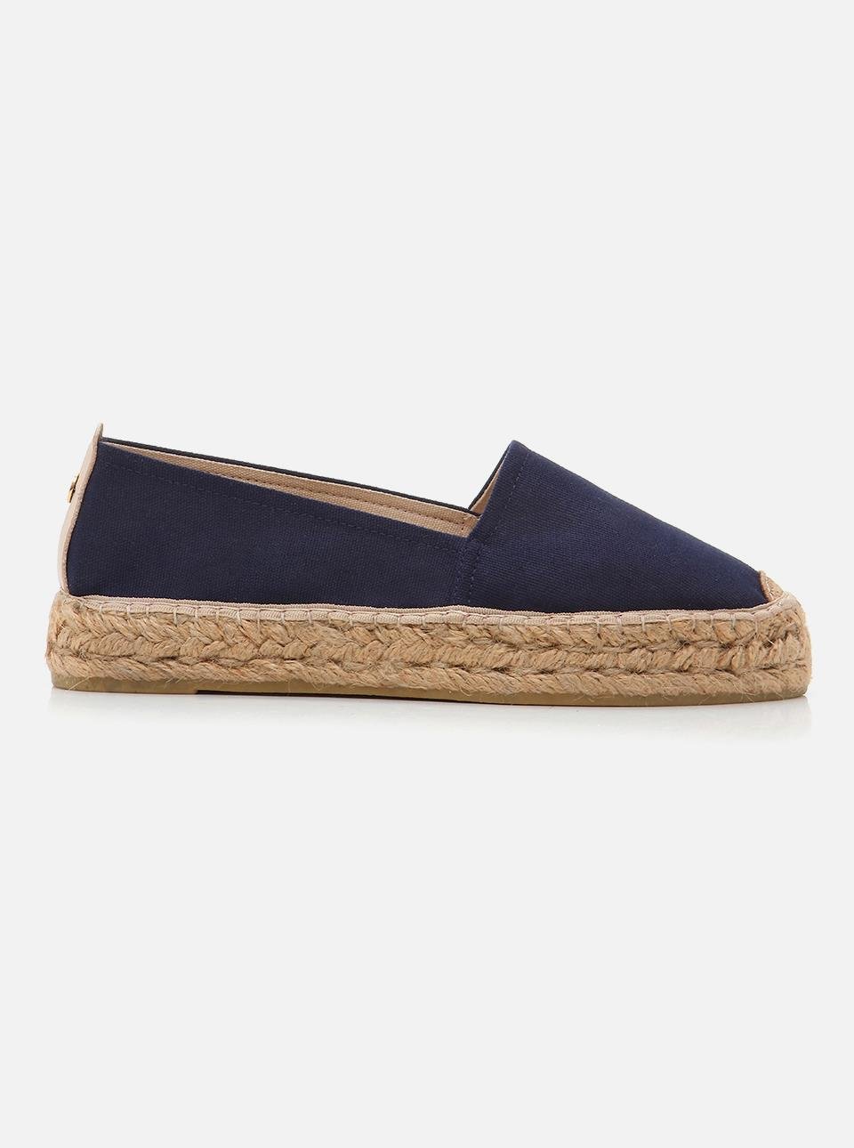 Nathalie Navy Blue Women's Plain Espadrilles