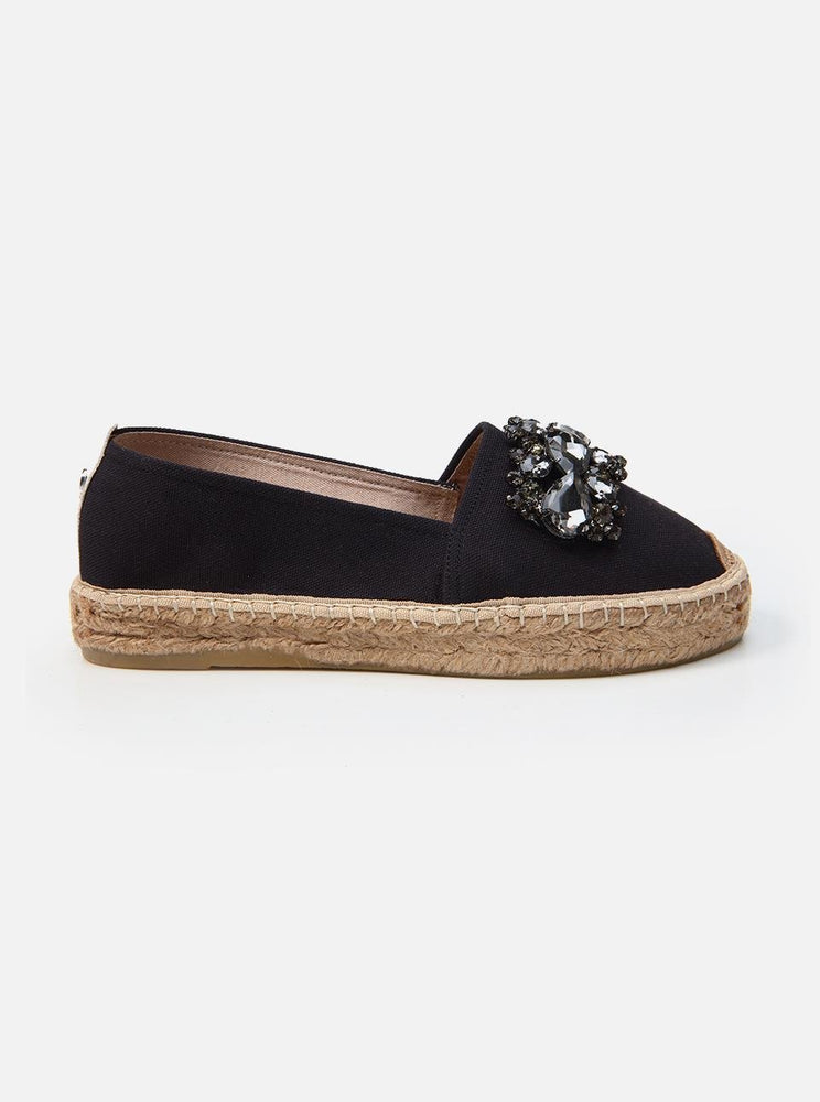 
                      
                        Nitala Black Women's Plain Espadrilles
                      
                    