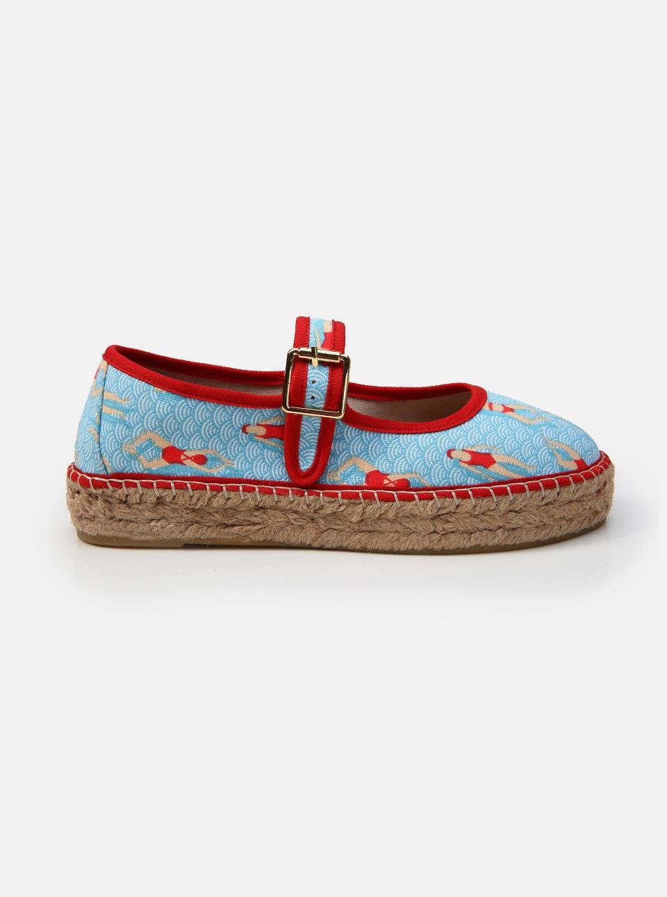 Paris Turquoise Women's Flat Espadrilles