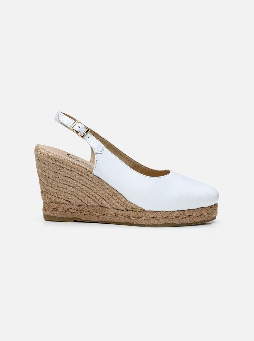 Pippa White Women's Wedge Heel Espadrilles