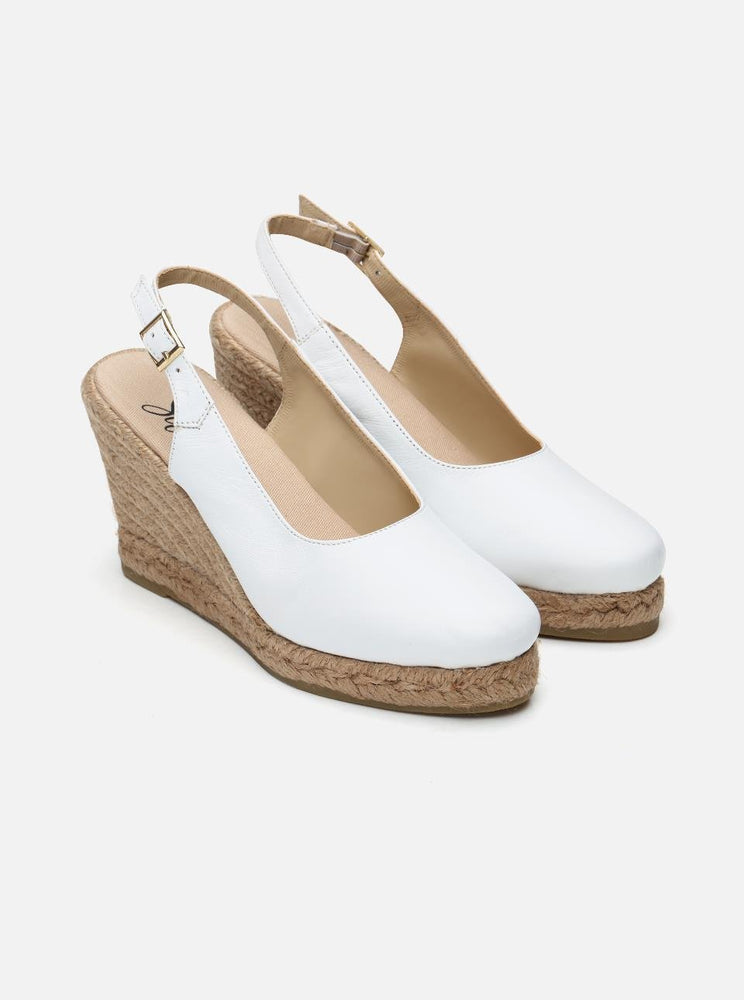 Pippa White Women's Wedge Heel Espadrilles