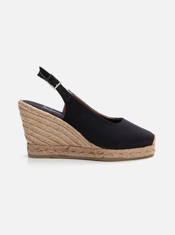 Pippa Black Women's Wedge Heel Espadrilles