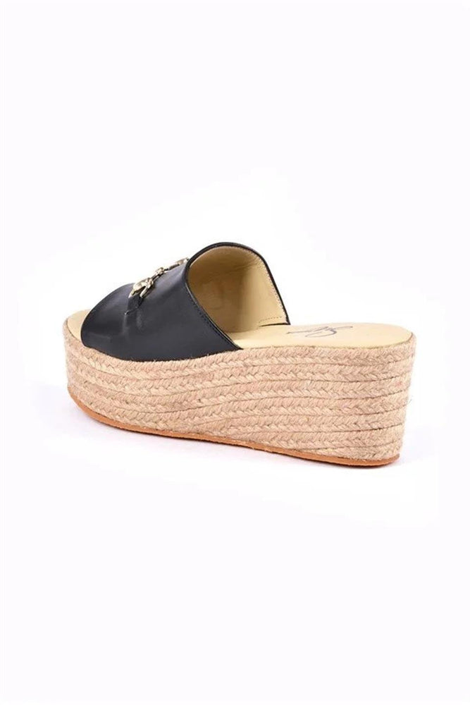 Raffaella Black Women's Espadrille Slippers