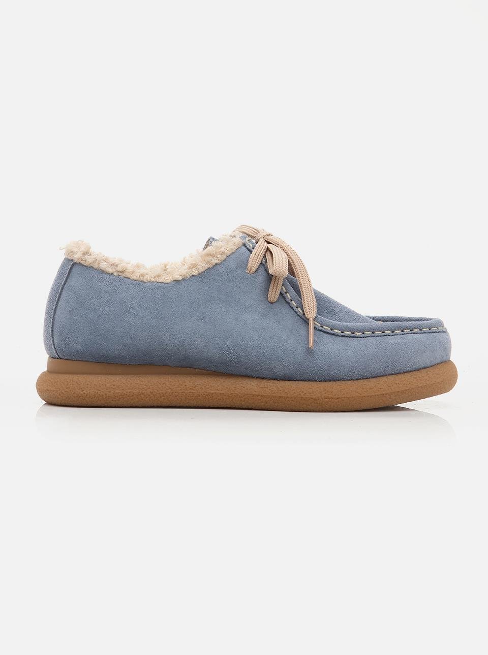 Siyu Blue Genuine Leather Fur Women's Shoes