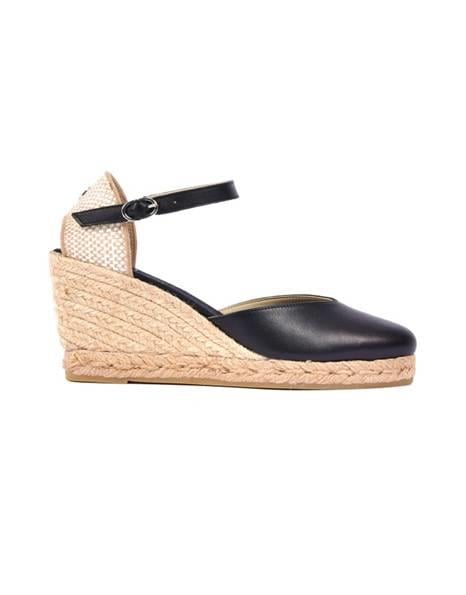 Sophi Black Women's Wedge Heel Espadrilles