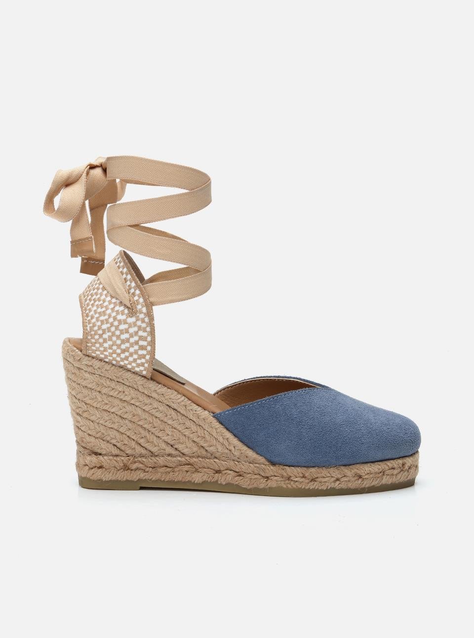 Suelle Indigo Blue Women's Wedge Heel Espadrilles