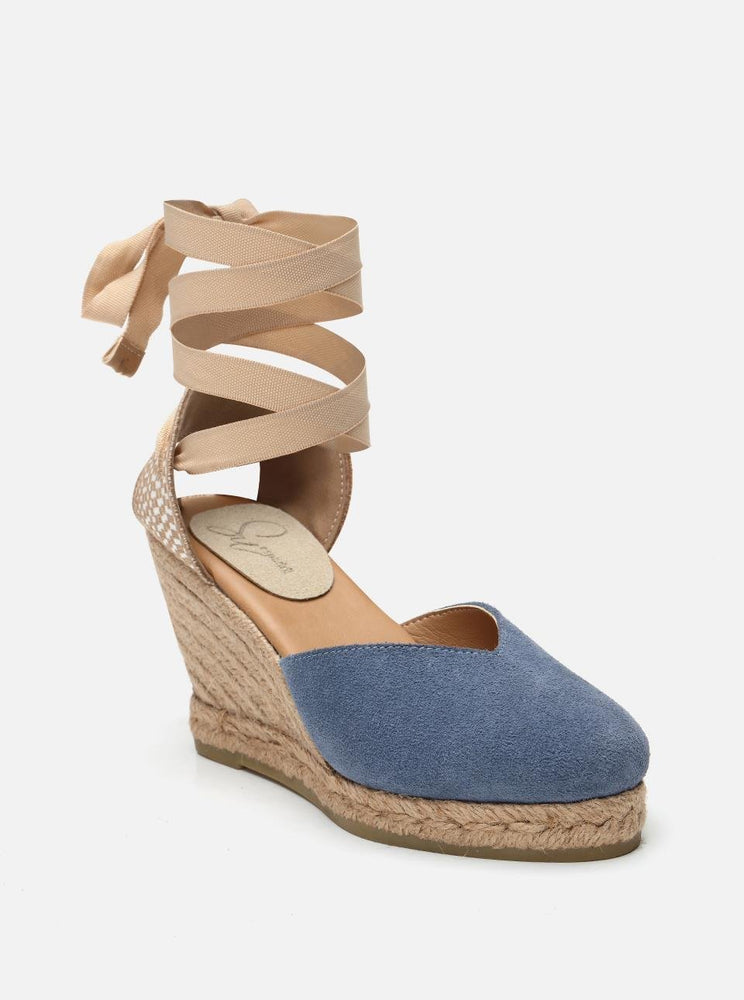 Suelle Indigo Blue Women's Wedge Heel Espadrilles