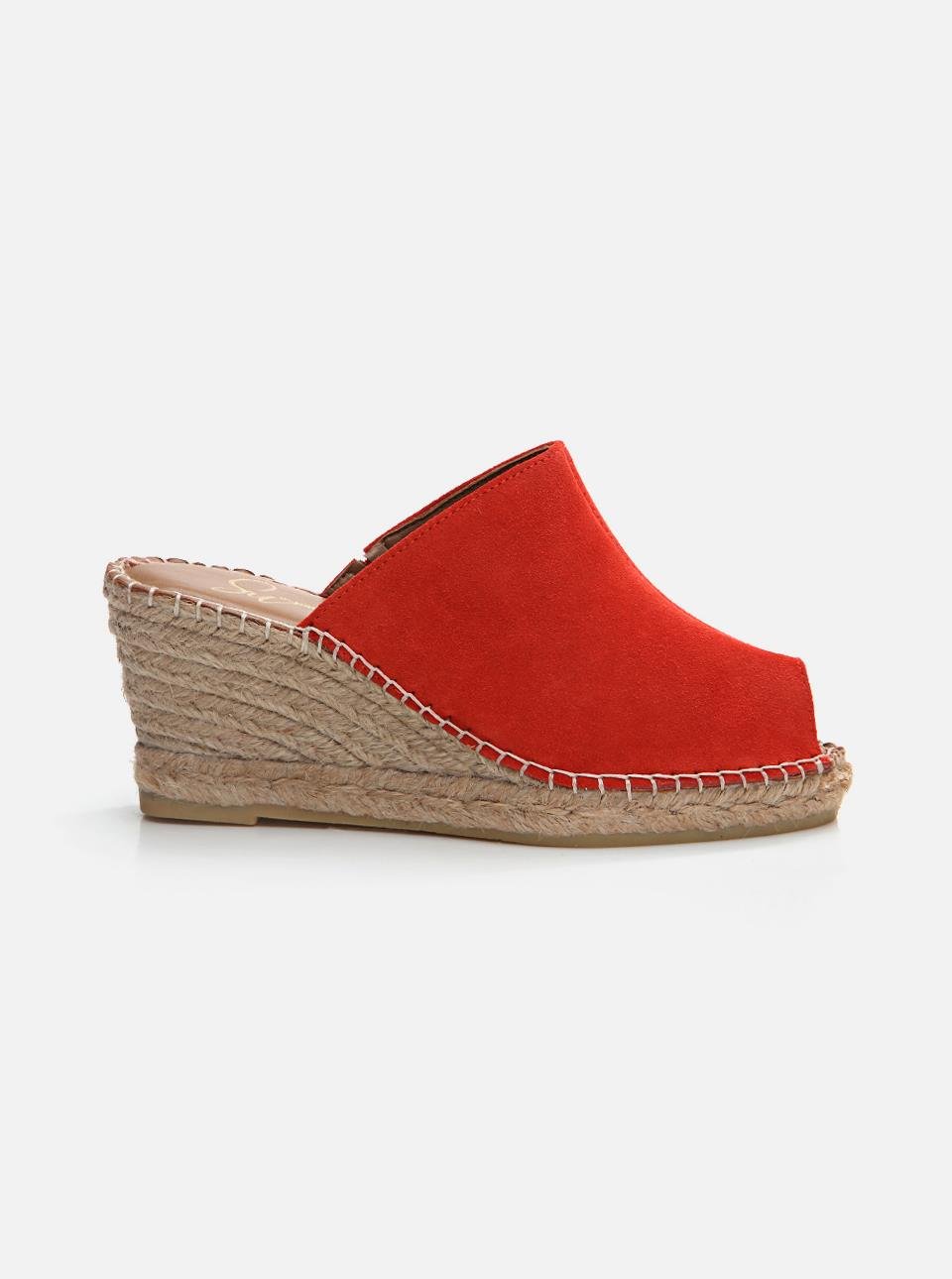 Suzy Red Women's Wedge Heel Espadrille Slippers