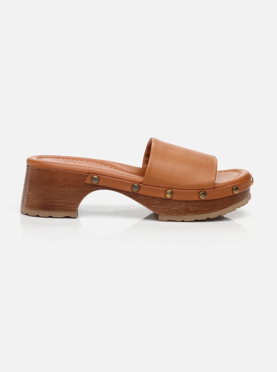 Tyra Tan Women's Leather Clogs