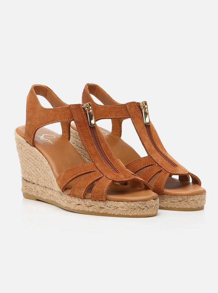 Zippa Tan Women's Wedge Heel Espadrilles